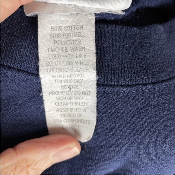 Endless Designs Vintage Winter Cat Birds Crewneck Sweatshirt Size Large In Blue - Picture 7 of 7